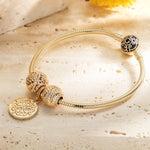 The Golden Wheel Tarnish-resistant Silver Charms In 14K Gold Plated