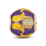 Hamasa Hand Tarnish-resistant Silver Charms With Enamel In 14K Gold Plated