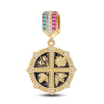 Honour Tarnish-resistant Silver Dangle Charms With Enamel In 14K Gold Plated