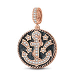 Journey To The Stars Tarnish-resistant Silver Dangle Charms With Enamel In Rose Gold Plated