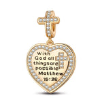 God's Welfare Tarnish-resistant Silver Dangle Charms In 14K Gold Plated