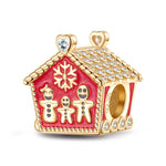 Red House of Joy Tarnish-resistant Silver Charms With Enamel In 14K Gold Plated