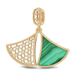 Green Lucky Christmas Tree Tarnish-resistant Silver Dangle Charms With Enamel In 14K Gold Plated