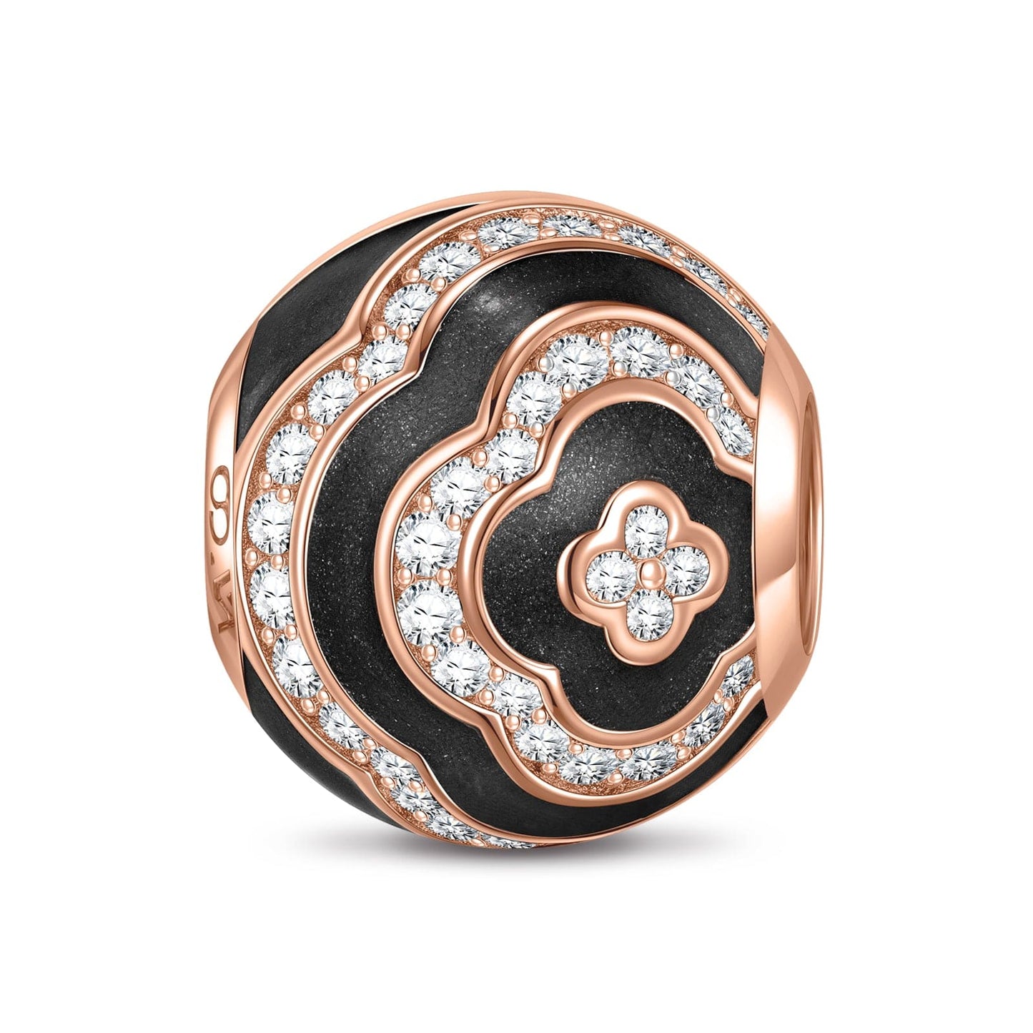 Lucky Keeper Tarnish-resistant Silver Charms With Enamel In Rose Gold Plated