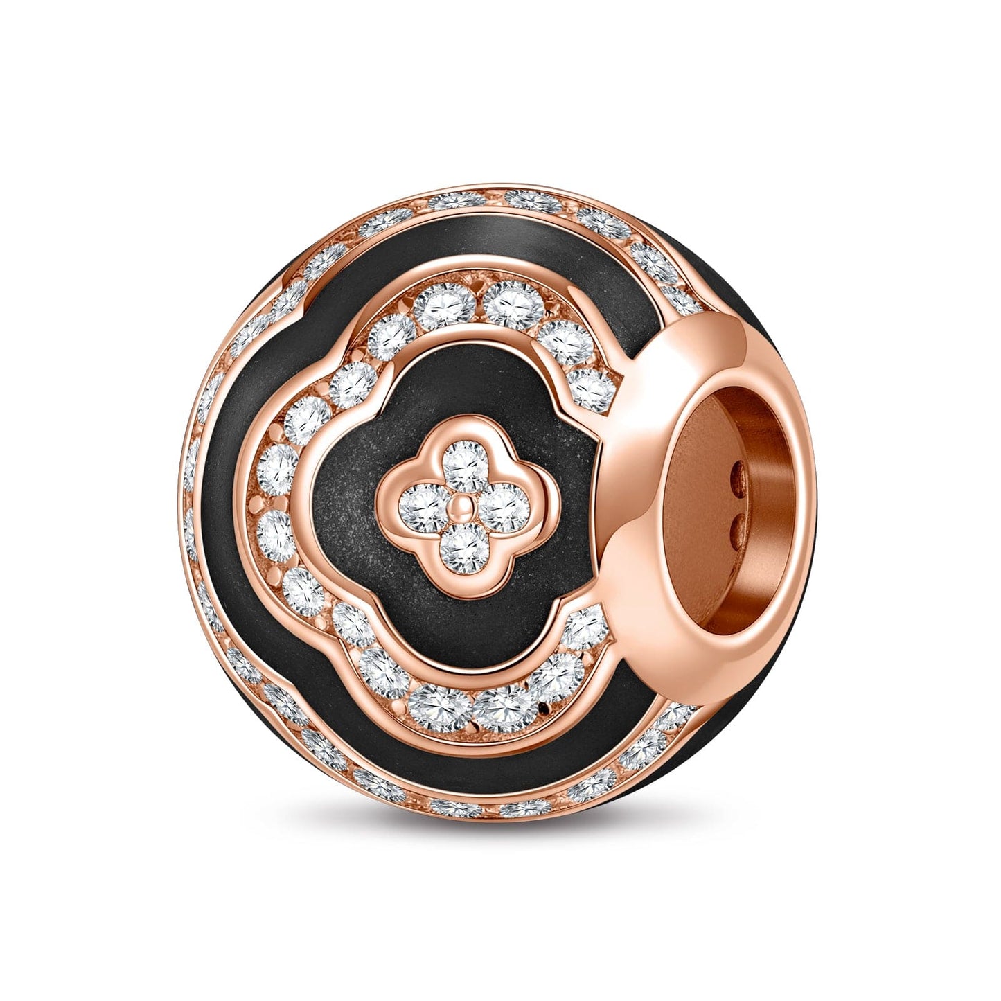 Lucky Keeper Tarnish-resistant Silver Charms With Enamel In Rose Gold Plated