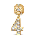 Number Four Tarnish-resistant Silver Charms In 14K Gold Plated