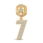 Number Seven Tarnish-resistant Silver Charms In 14K Gold Plated