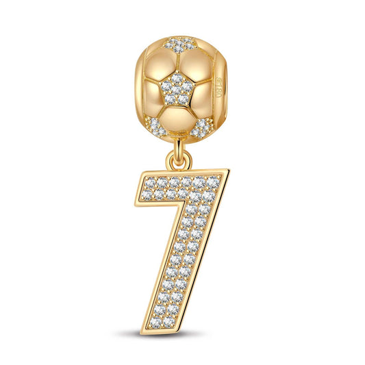 gon- Number Seven Tarnish-resistant Silver Charms In 14K Gold Plated