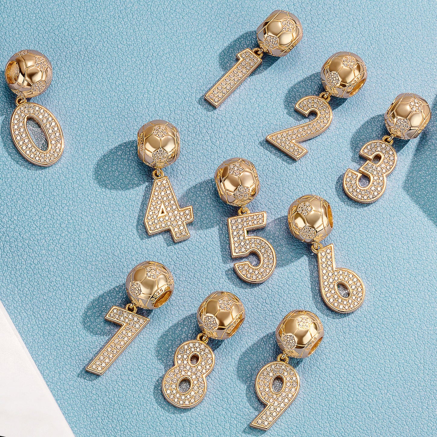 Number Nine Tarnish-resistant Silver Charms In 14K Gold Plated