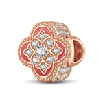 Laurel On An August Night Tarnish-resistant Silver Charms With Enamel In Rose Gold Plated