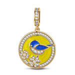 Spring Chanting Tarnish-resistant Silver Dangle Charms With Enamel In 14K Gold Plated