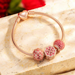 Lucky Flower Tarnish-resistant Silver Charms With Enamel In Rose Gold Plated