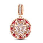 Elegance Tarnish-resistant Silver Dangle Charms With Enamel In Rose Gold Plated