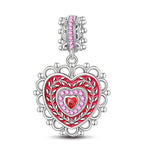 Crowned With Love Tarnish-resistant Silver Dangle Charms With Enamel In White Gold Plated