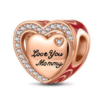 Heart To Heart Tarnish-resistant Silver Charms With Enamel In Rose Gold Plated