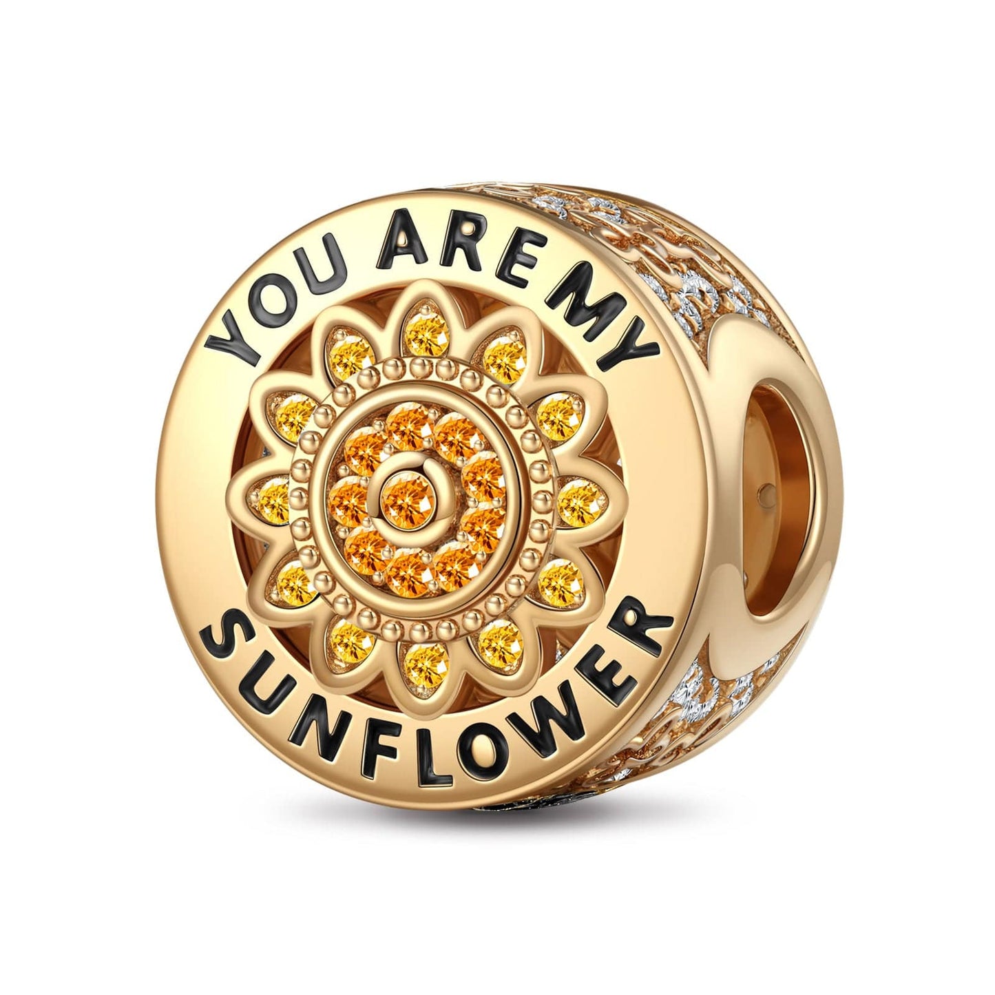 Sunflower Tarnish-resistant Silver Charms In 14K Gold Plated