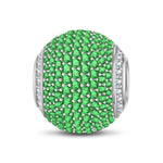 Green Zirconia Minimalist Tarnish-resistant Silver Charms In White Gold Plated