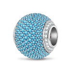 Sapphire Blue Zirconia Minimalist Tarnish-resistant Silver Charms In White Gold Plated