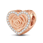 The Promise of Roses Tarnish-resistant Silver Charms In Rose Gold Plated