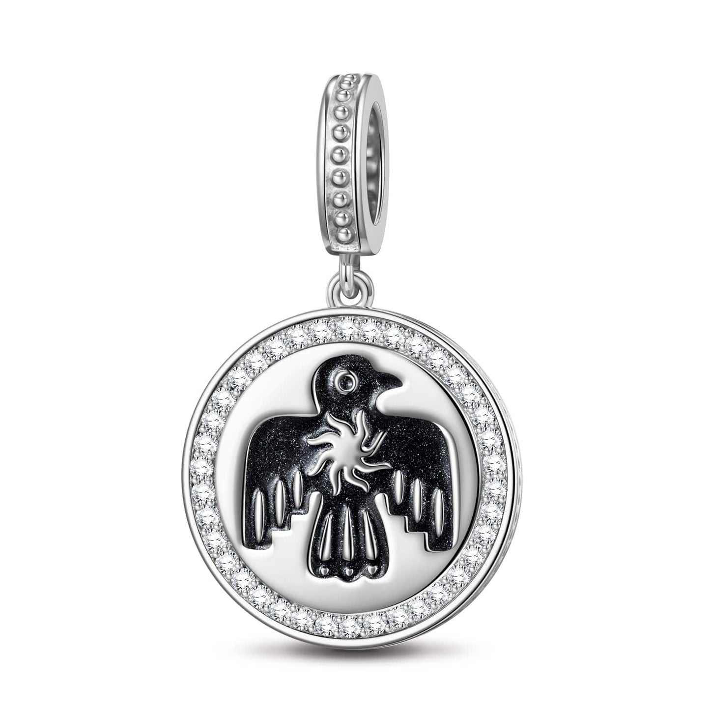 XL Size Thundercloud Elf Tarnish-resistant Silver Charms With Enamel In White Gold Plated For Men