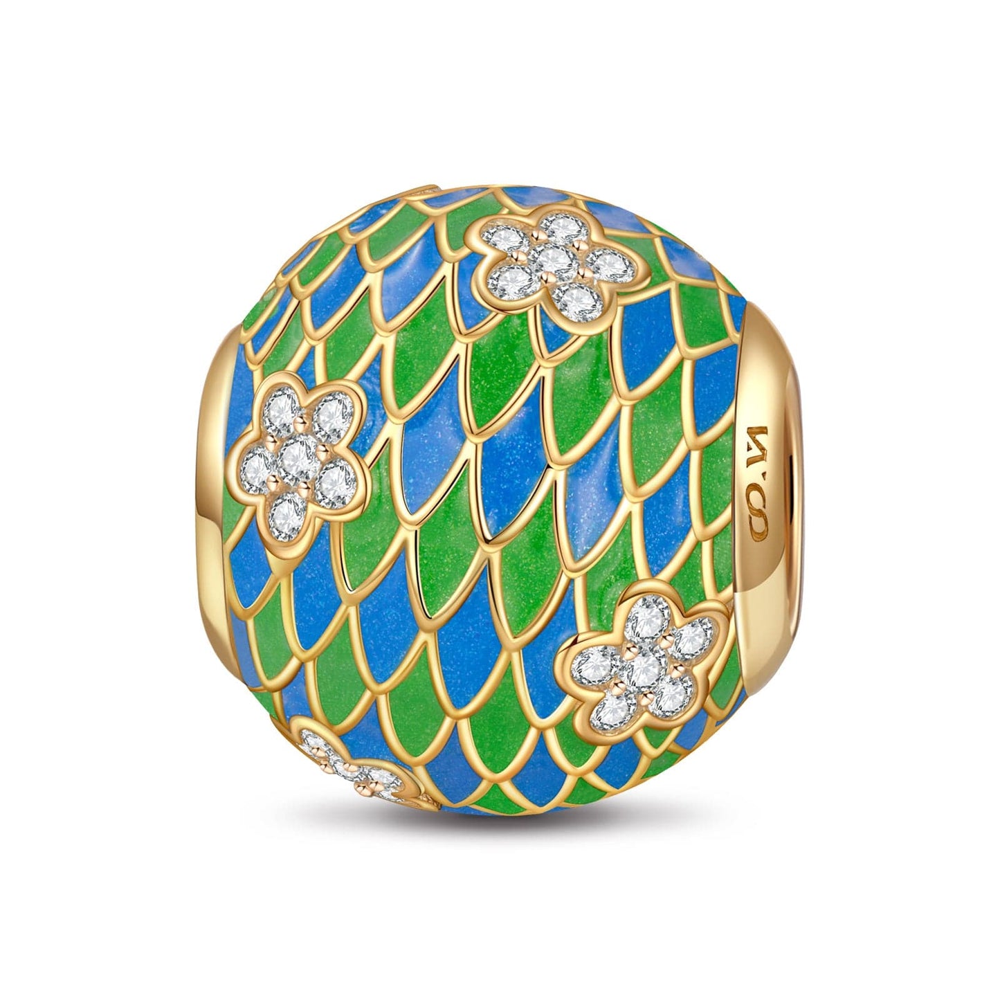 Summer Night Breeze Tarnish-resistant Silver Charms With Enamel In 14K Gold Plated