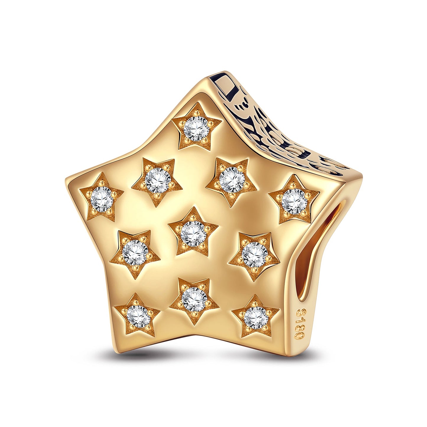 Starry Sky Over Paris Tarnish-resistant Silver Charms In 14K Gold Plated