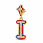 I Love Paris - Letter I Tarnish-resistant Silver Charms With Enamel In 14K Gold Plated