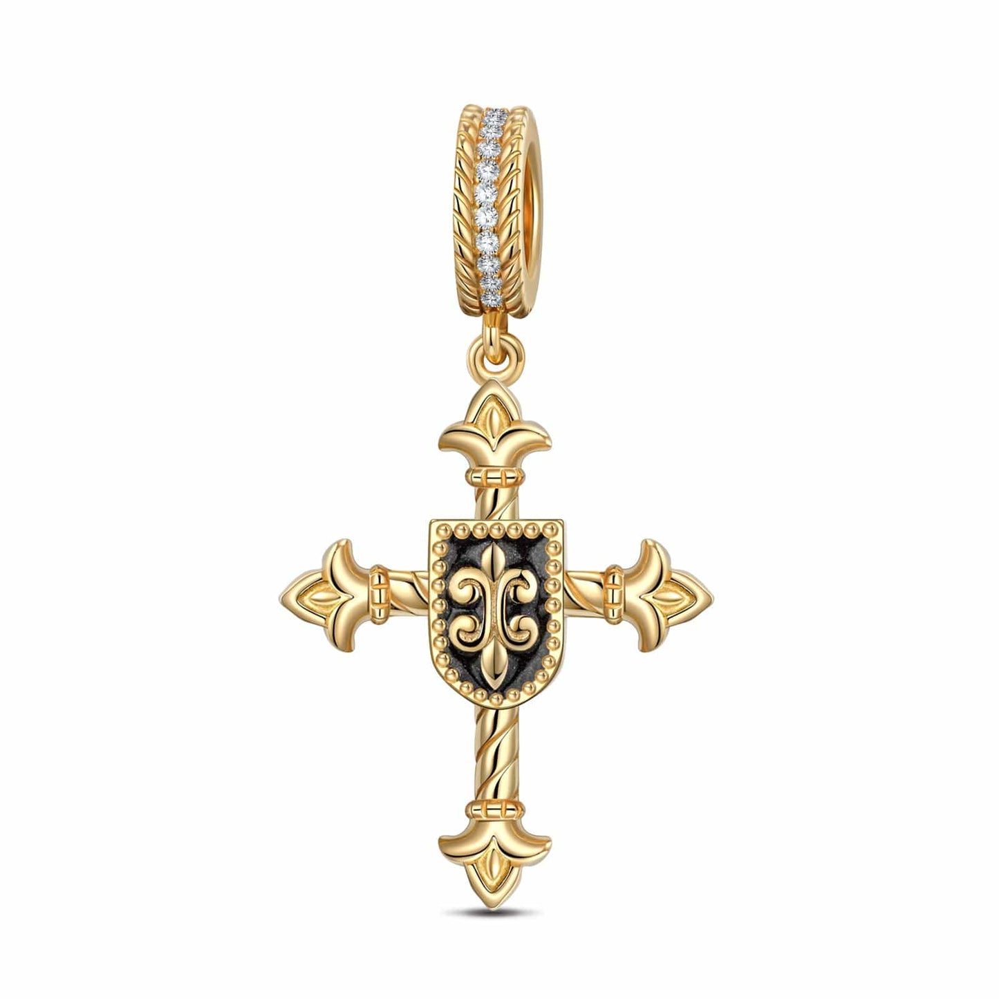 XL Size The Eye of God Tarnish-resistant Silver Charms With Enamel In 14K Gold Plated For Men