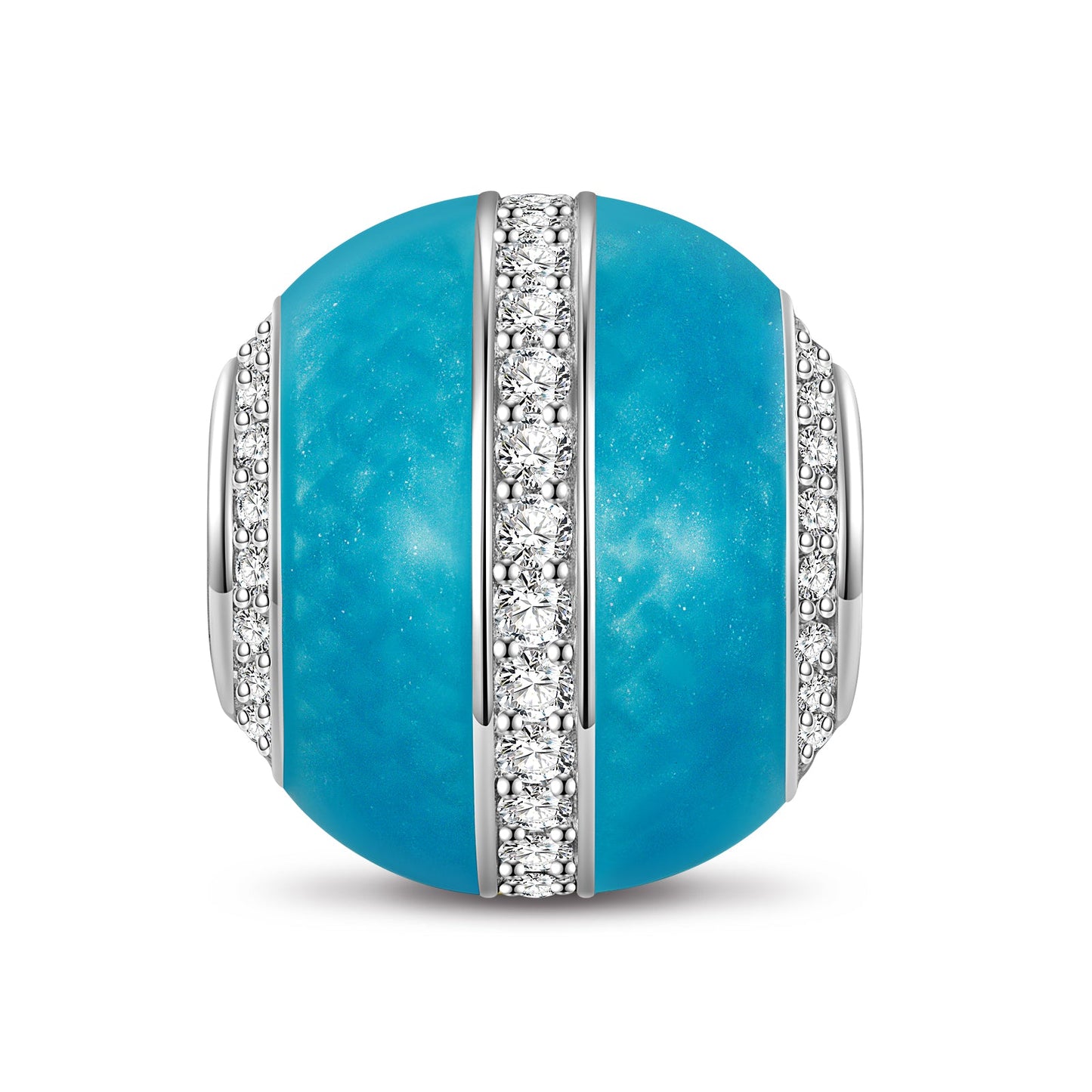 Shinning in the Blue Tarnish-resistant Silver Charms With Enamel In White Gold Plated