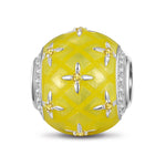 Shining in the Lemon Yellow Tarnish-resistant Silver Charms With Enamel In White Gold Plated