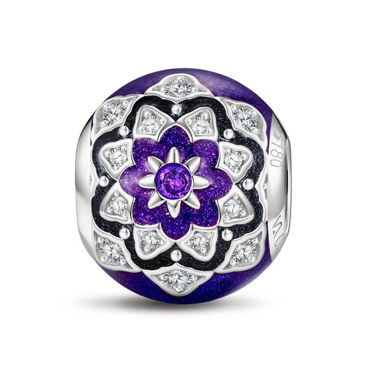 gon- Graceful Lotus Tarnish-resistant Silver Charms With Enamel In White Gold Plated