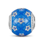 Stars in the Blue Tarnish-resistant Silver Charms With Enamel In White Gold Plated