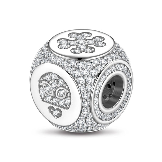 gon- Skull and Bones Tarnish-resistant Silver Charms In White Gold Plated