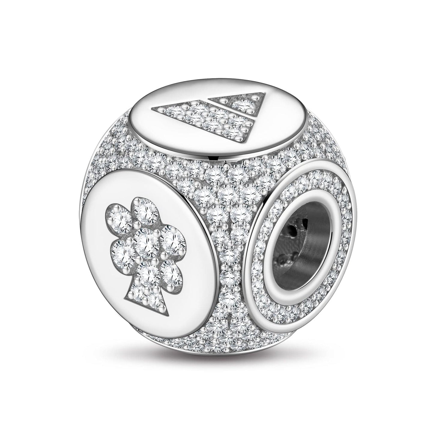 Skull and Bones Tarnish-resistant Silver Charms In White Gold Plated