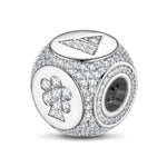 Skull and Bones Tarnish-resistant Silver Charms In White Gold Plated