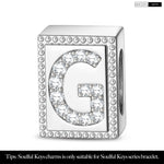 Letter G Tarnish-resistant Silver Rectangular Charms In White Gold Plated