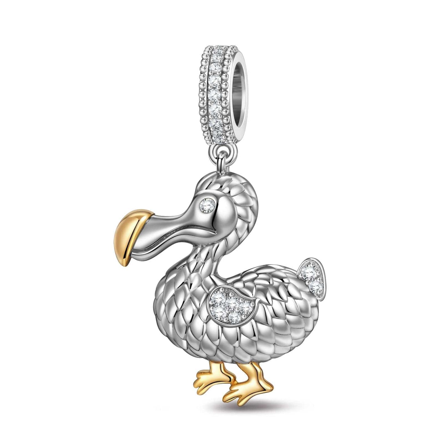 Dodo Tarnish-resistant Silver Animal Charms In White Gold Plated