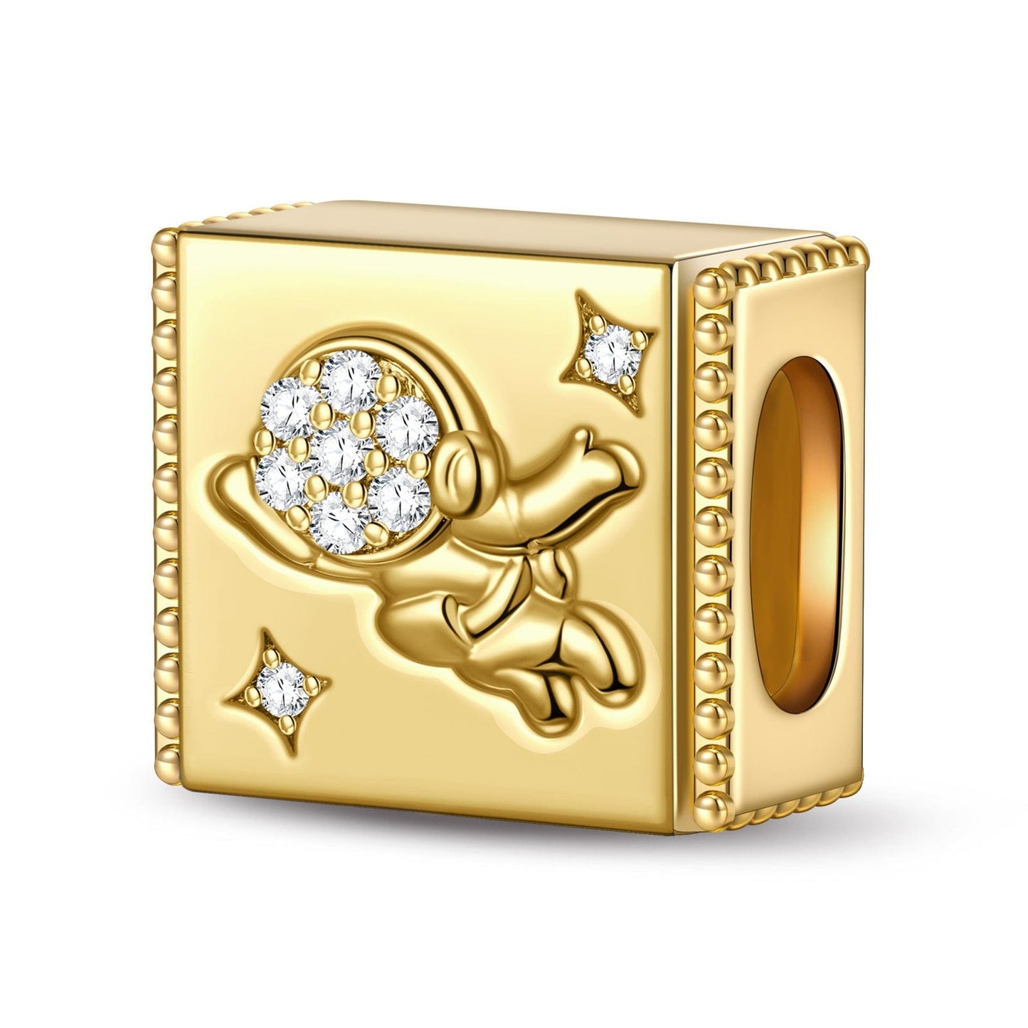 Enjoy the Space Tarnish-resistant Silver Rectangular Charms In 14K Gold Plated