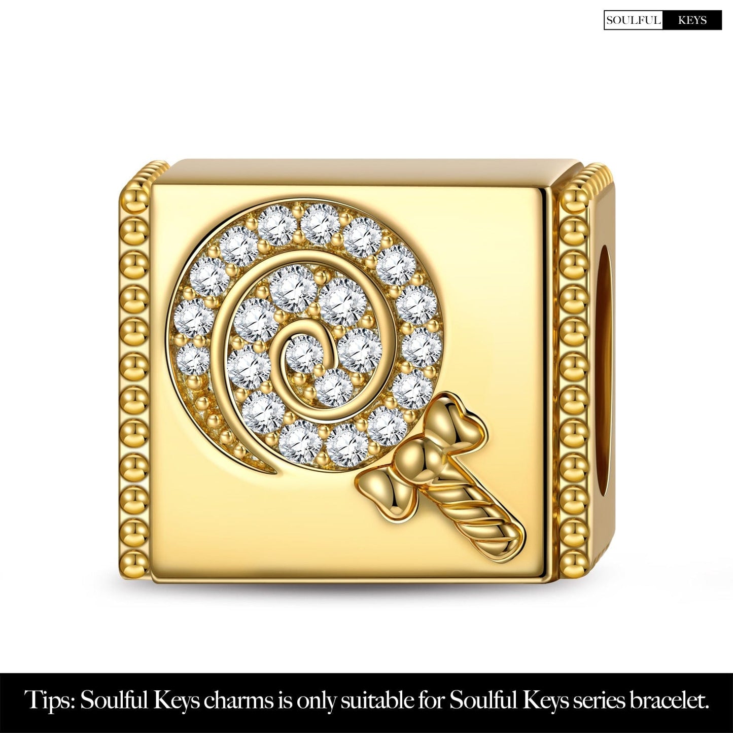 Treat or Trick Tarnish-resistant Silver Rectangular Charms In 14K Gold Plated