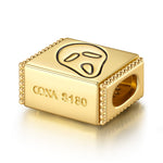 Screaming Ghost Tarnish-resistant Silver Rectangular Charms In 14K Gold Plated