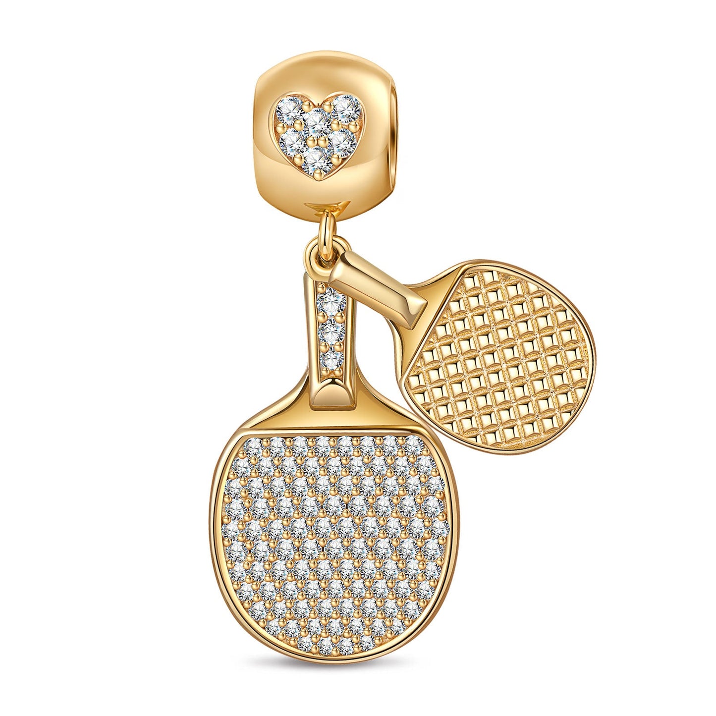 Table Tennis Tarnish-resistant Silver Charms In 14K Gold Plated