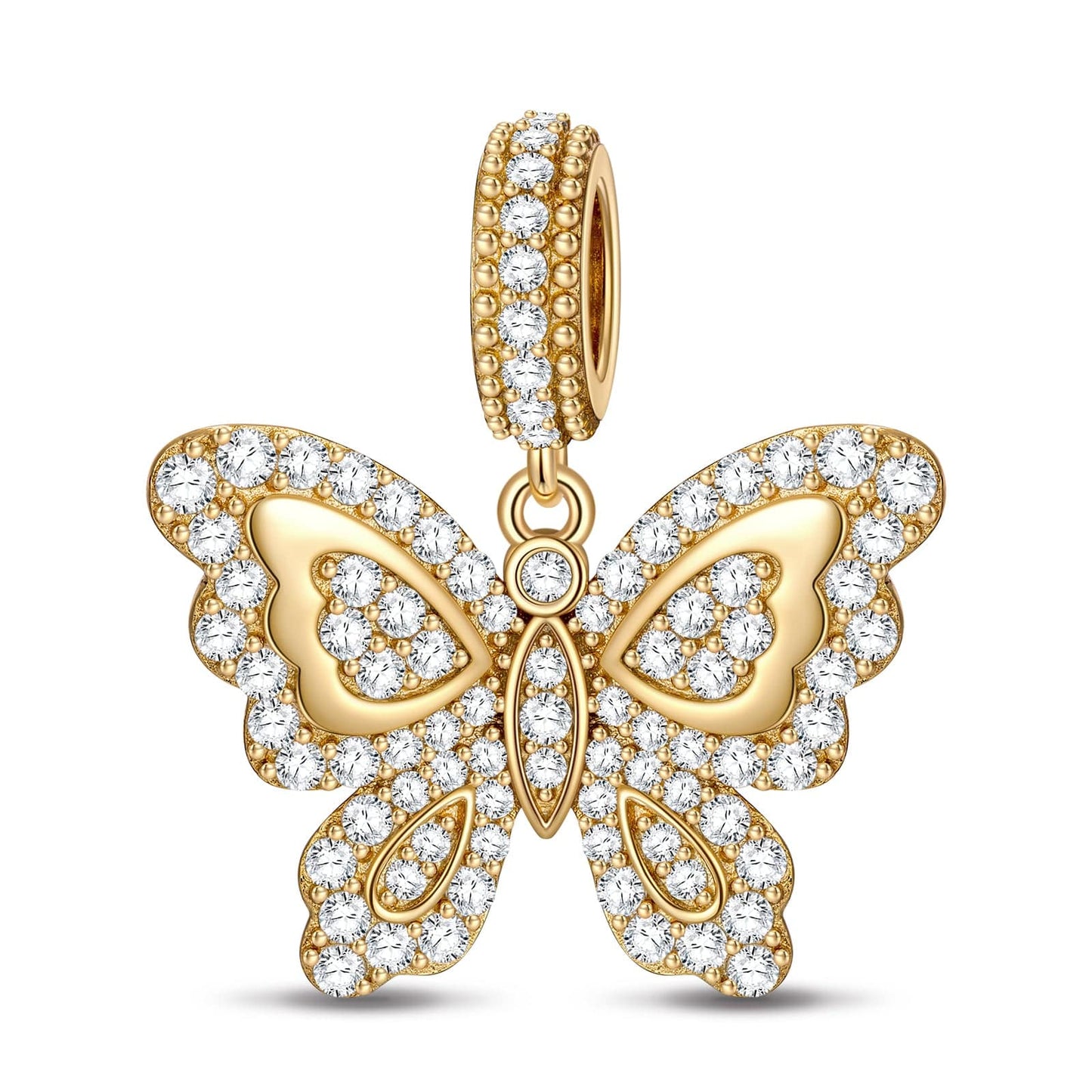 Butterfly Tarnish-resistant Silver Animal Charms In 14K Gold Plated