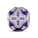 Diamond Clover Tarnish-resistant Silver Charms With Enamel In White Gold Plated