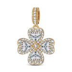 Dazzling Clover Tarnish-resistant Silver Charms In 14K Gold Plated