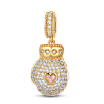 Baseball Heart Tarnish-resistant Silver Charms In 14K Gold Plated