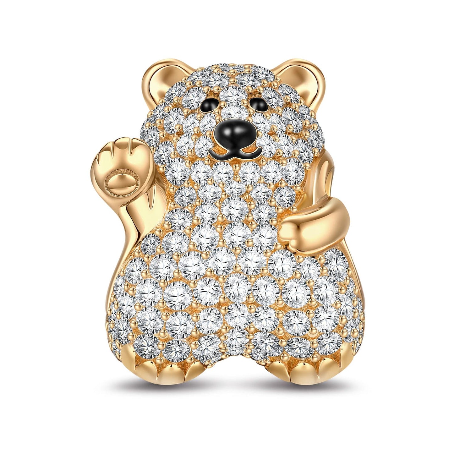 Polar Bear Tarnish-resistant Silver Charms In 14K Gold Plated