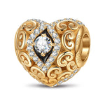 Heart of Grace April Birthstone Tarnish-resistant Silver Charms With Enamel In 14K Gold Plated