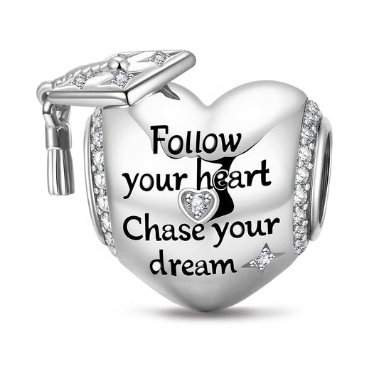 gon- Chase Dreams Tarnish-resistant Silver Charms In White Gold Plated