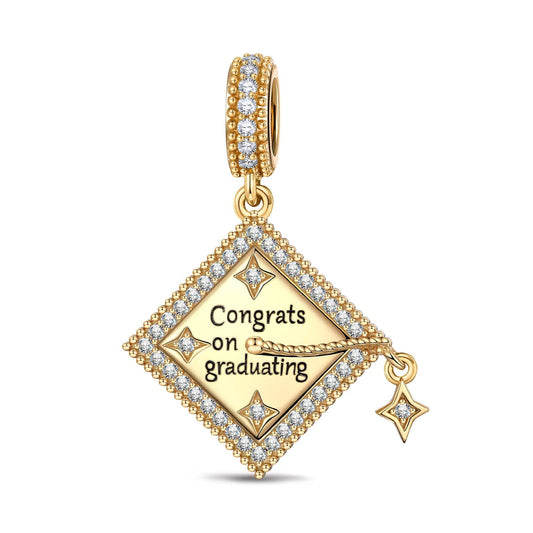 gon- Congrats on Graduating Tarnish-resistant Silver Charms In 14K Gold Plated