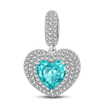 Ocean Heart Tarnish-resistant Silver Charms In White Gold Plated